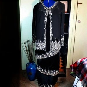 Gunit Fashions Black Beaded Formal Gown Dress